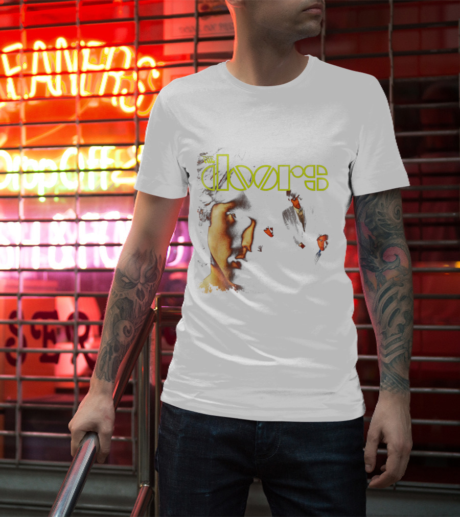 The Doors Band Members Collage In Vintage T-Shirt