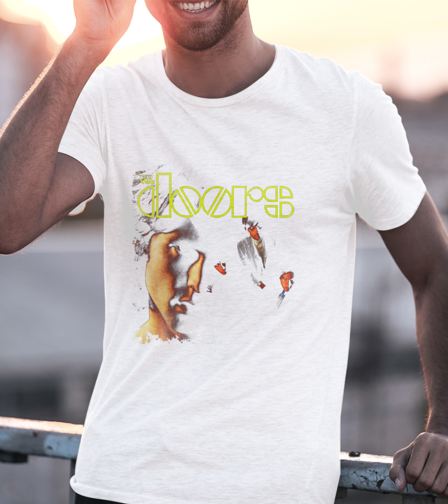 The Doors Band Members Collage In Vintage T-Shirt