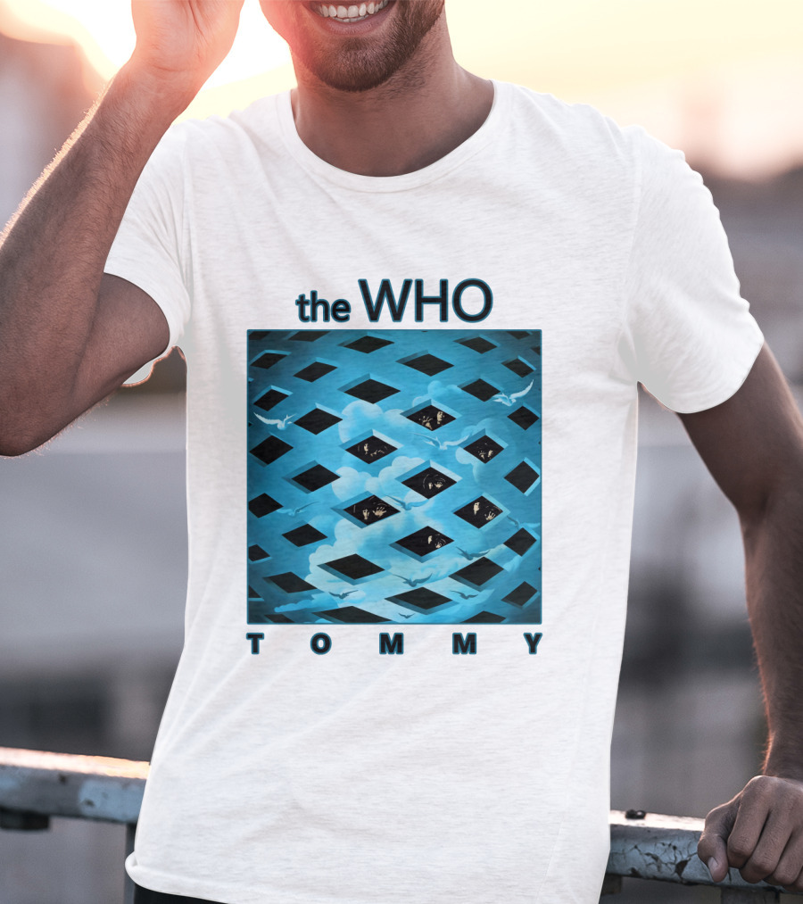 The Who Tommy Album Cover Art Blue Lattice T-Shirt