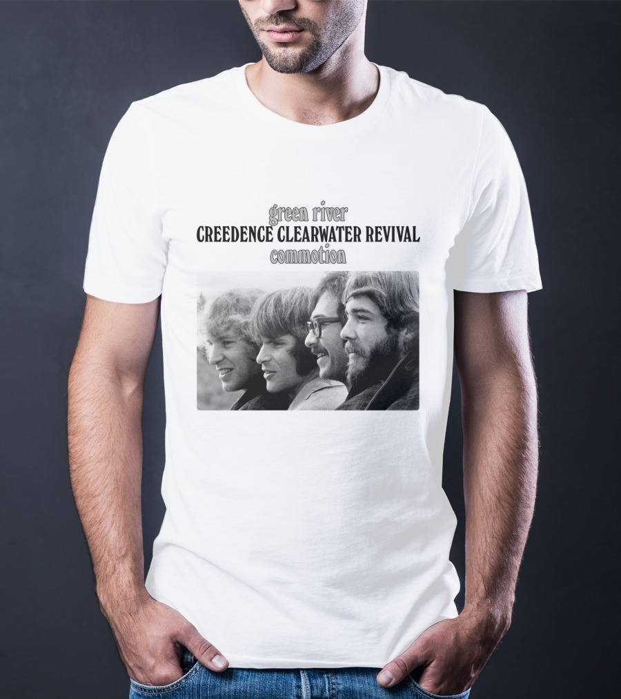 Creedence Clearwater Revival Green River Commotion Band Photo T-Shirt