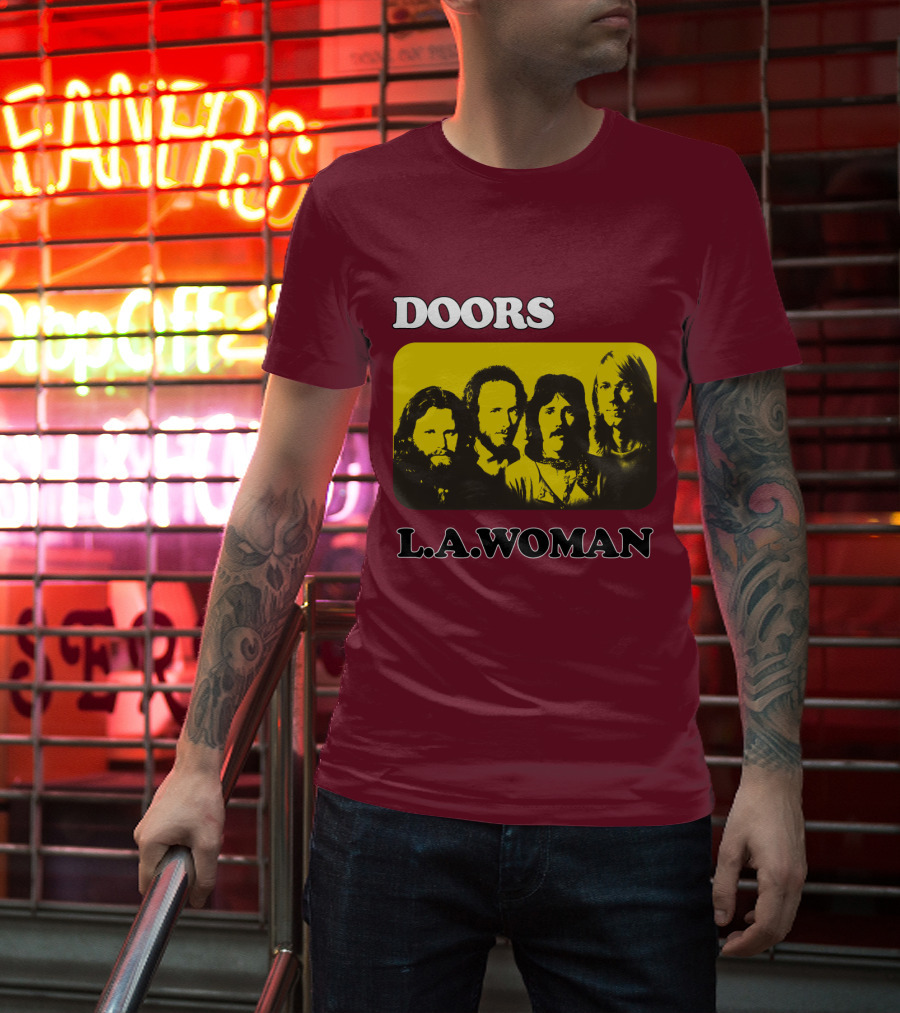 Doors L.A. Woman Album Yellow T-Shirt