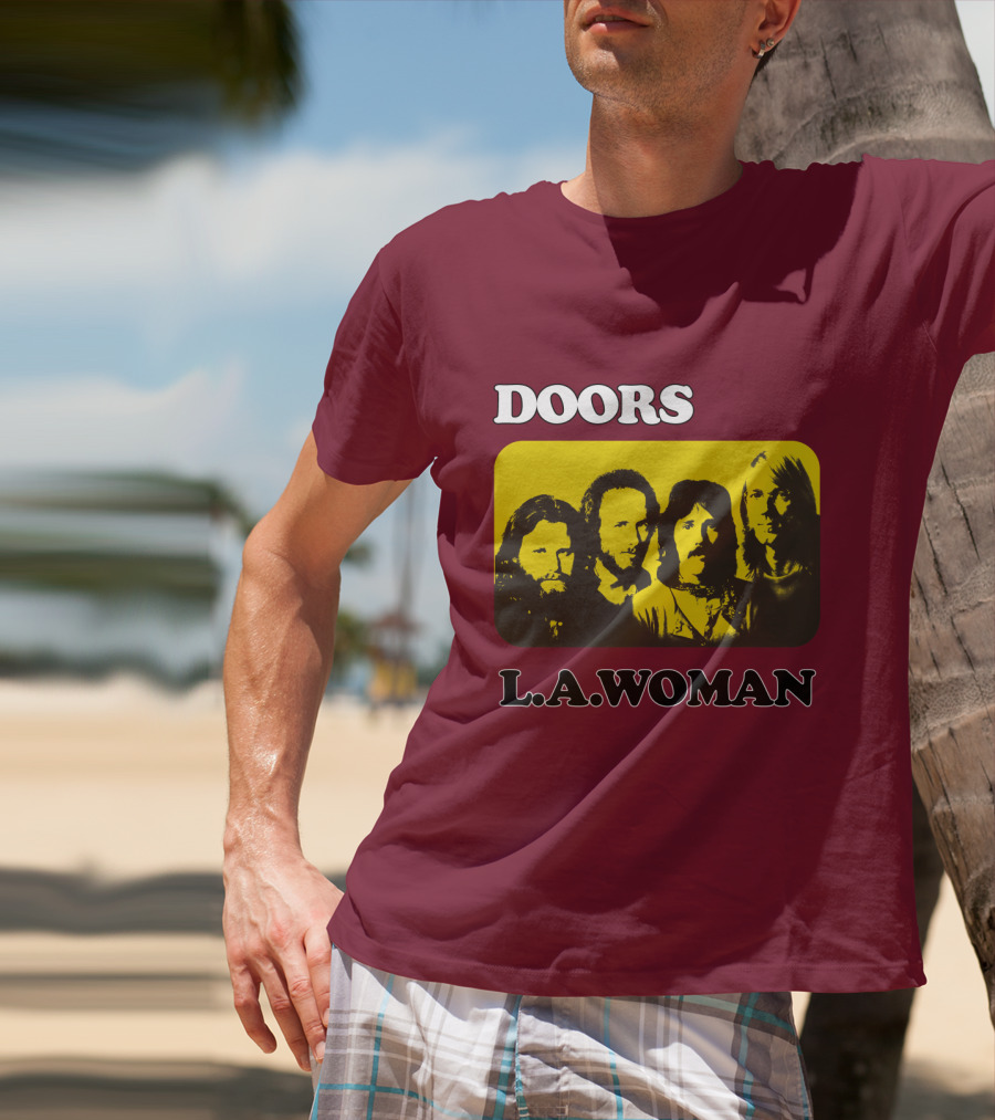 Doors L.A. Woman Album Yellow T-Shirt