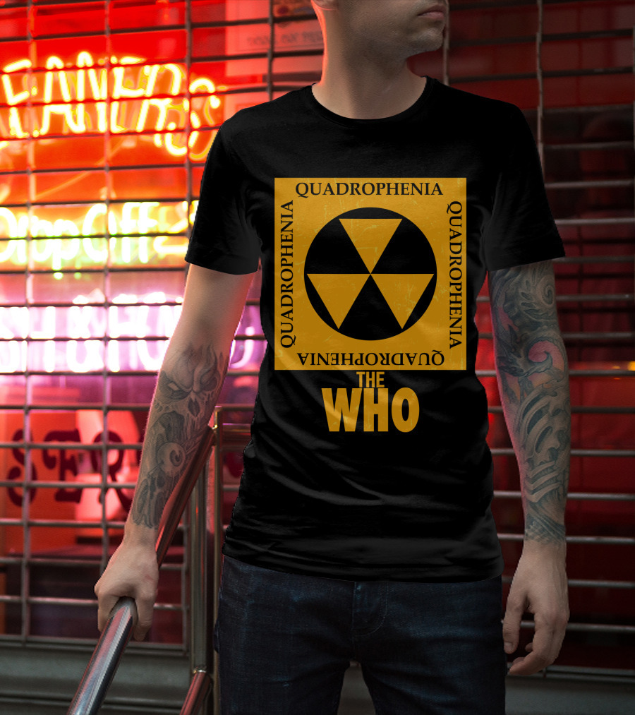 The Who Quadrophenia Yellow Radiation Symbol Square T-Shirt