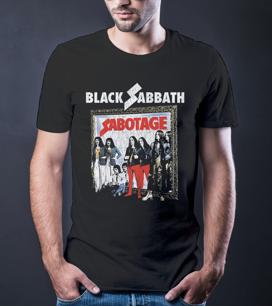 Black Sabbath Sabotage Band Photo IN Frame T-Shirt