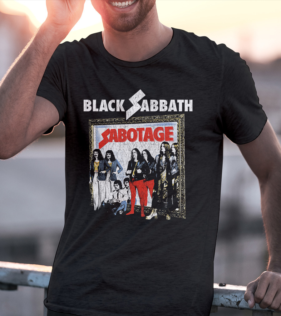 Black Sabbath Sabotage Band Photo IN Frame T-Shirt