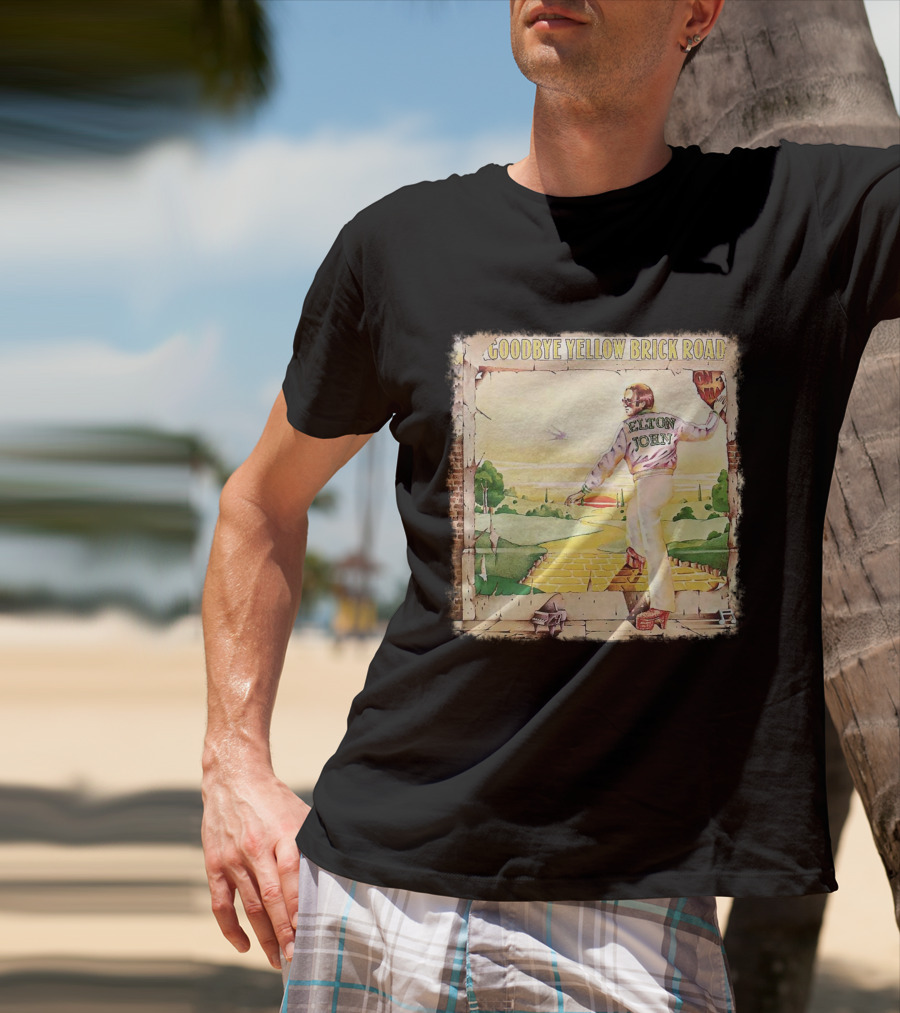 Elton John Goodbye Yellow Brick Road Album Cover T-Shirt