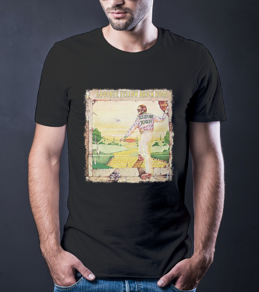 Elton John Goodbye Yellow Brick Road Album Cover T-Shirt