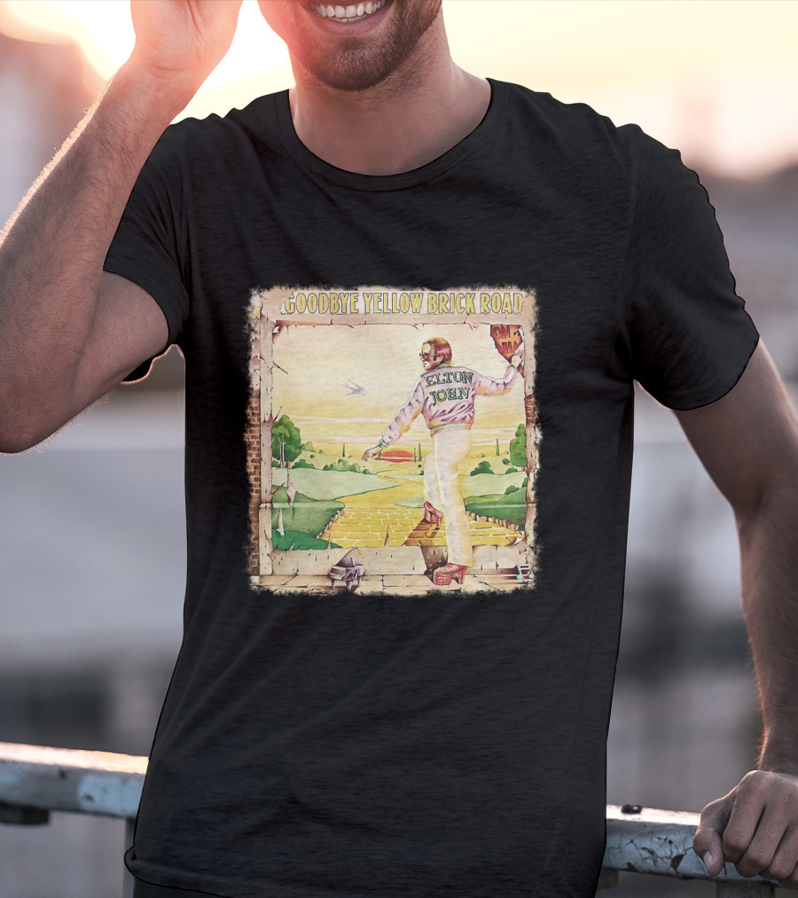 Elton John Goodbye Yellow Brick Road Album Cover T-Shirt