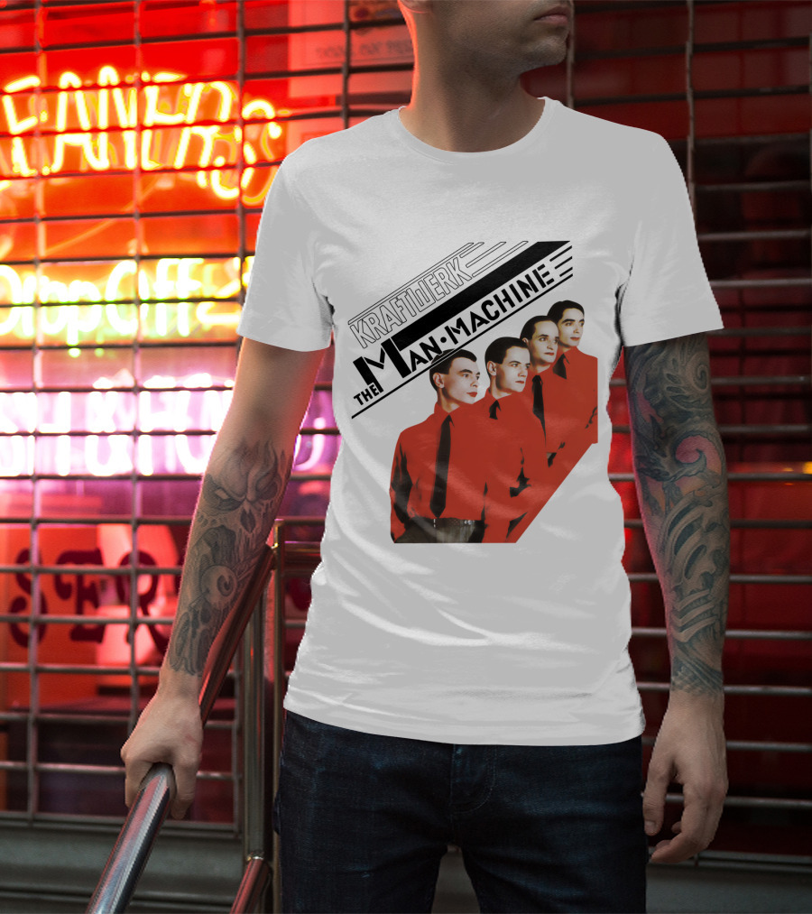 Kraftwerk The Man Machine Album Art Red Outfit Quartet T-Shirt