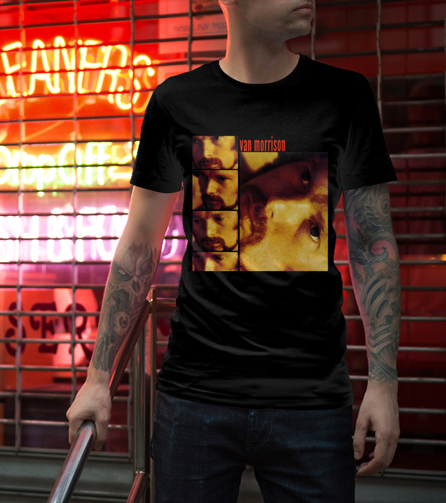 Van Morrison Moondance 1970 Album Cover Multiple Portraits T-Shirt