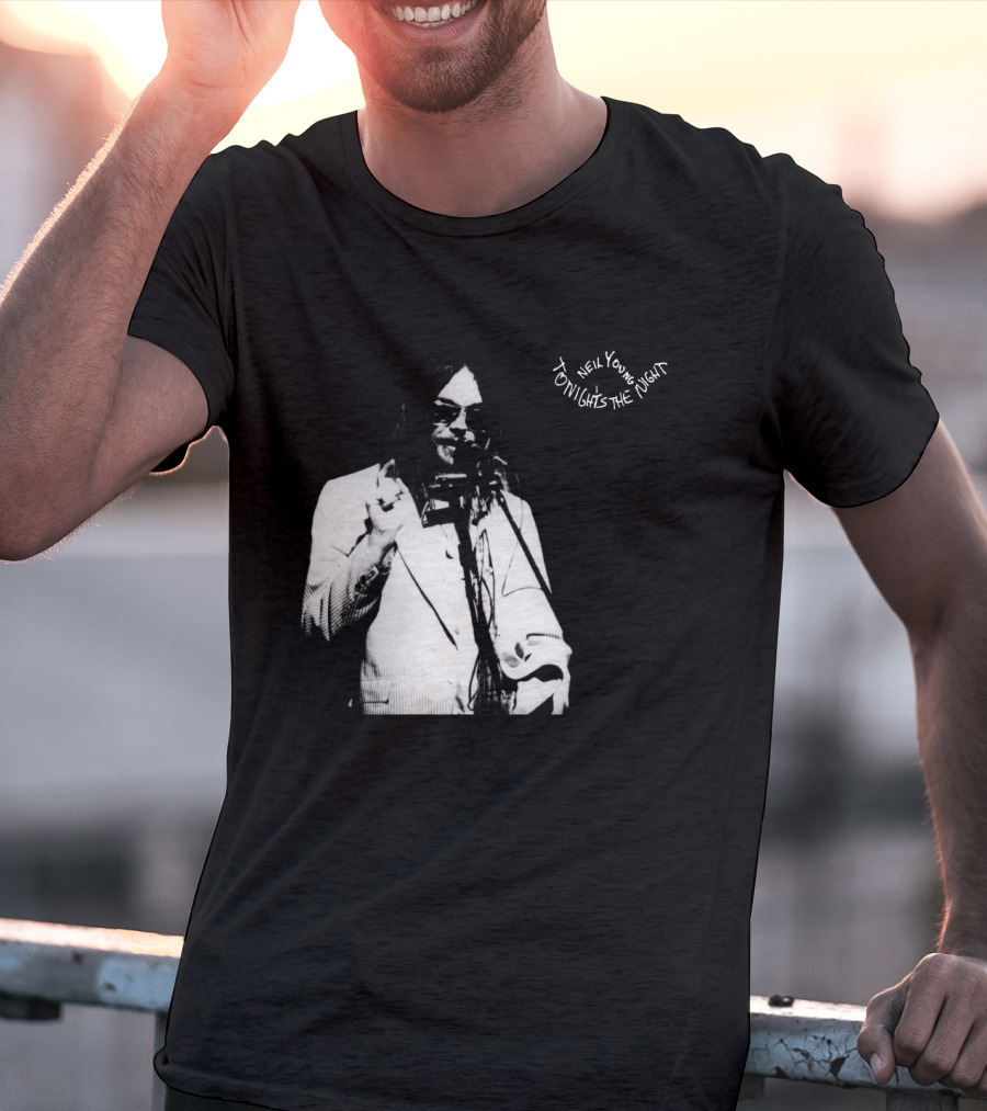 Neil Young Tonight's The Night Black And White Photo T-Shirt