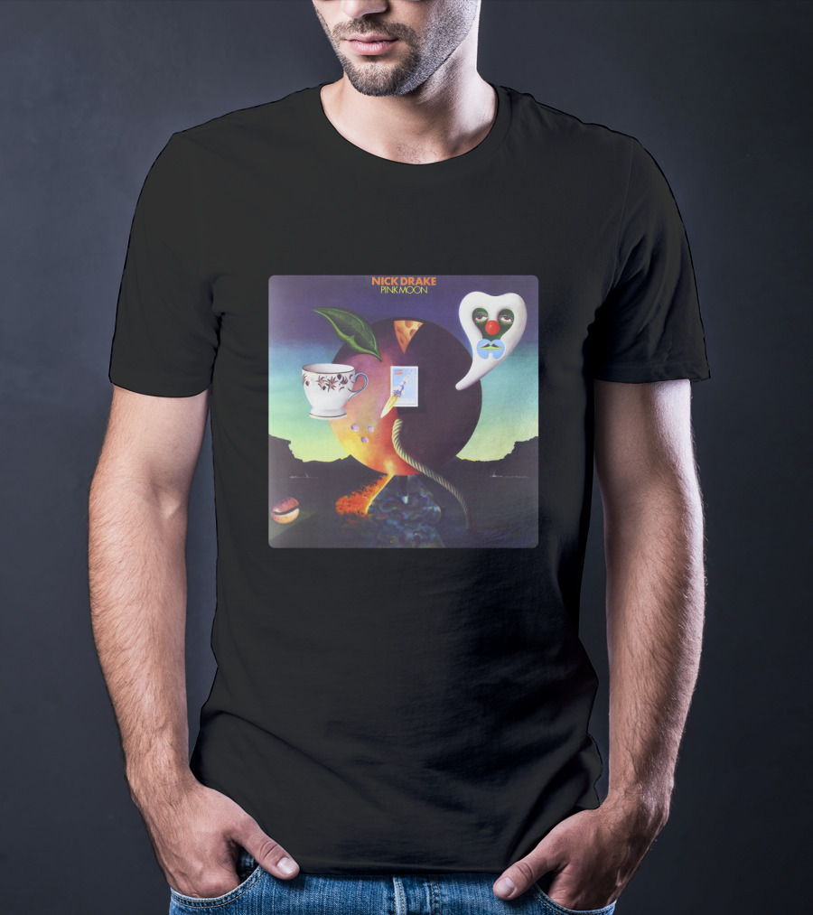 Nick Drake Pink Moon Album Cover Imagery Cup Heart Leaf Painting T-Shirt
