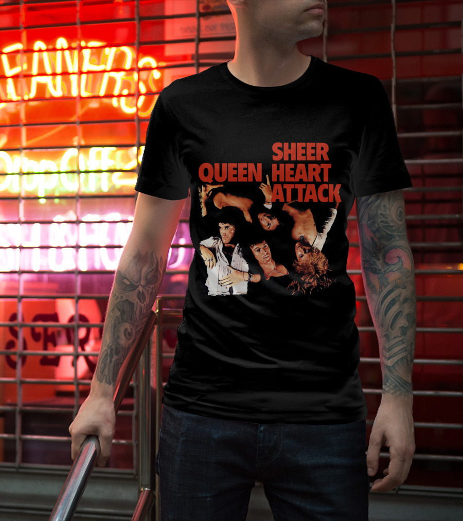 Queen Sheer Heart Attack Classic Rock Band Vintage Album Cover T-Shirt
