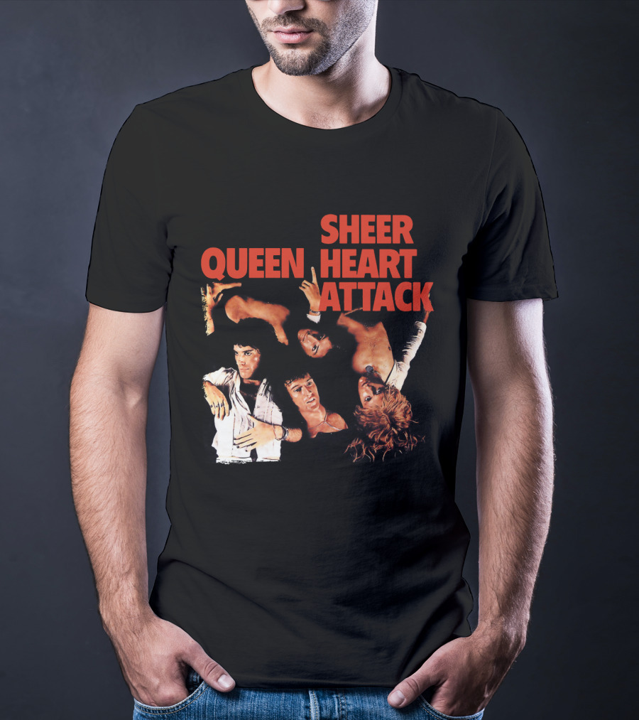 Queen Sheer Heart Attack Classic Rock Band Vintage Album Cover T-Shirt