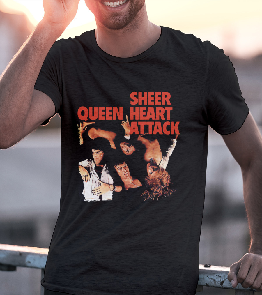 Queen Sheer Heart Attack Classic Rock Band Vintage Album Cover T-Shirt