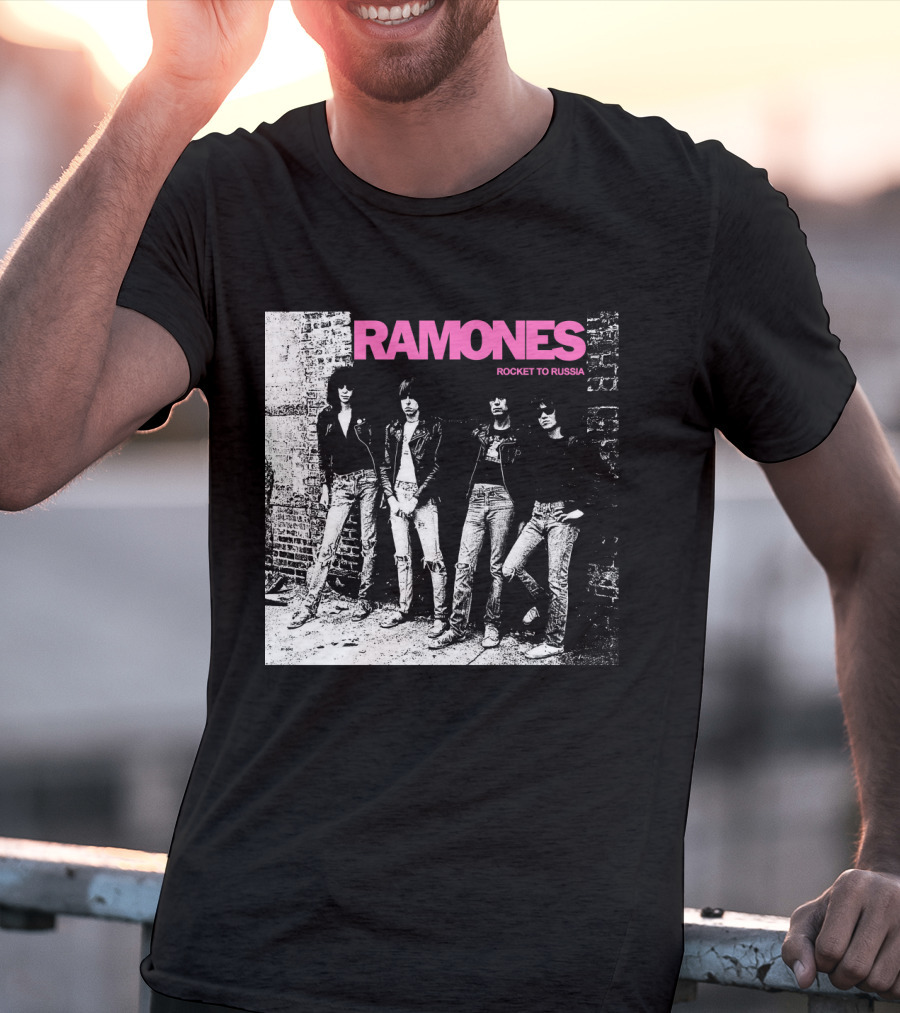 Ramones Rocket To Russia Band Photo Album Cover T-Shirt