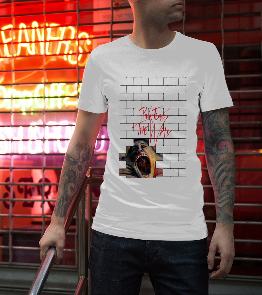 Pink Floyd The Wall Scream Art On Brick T-Shirt