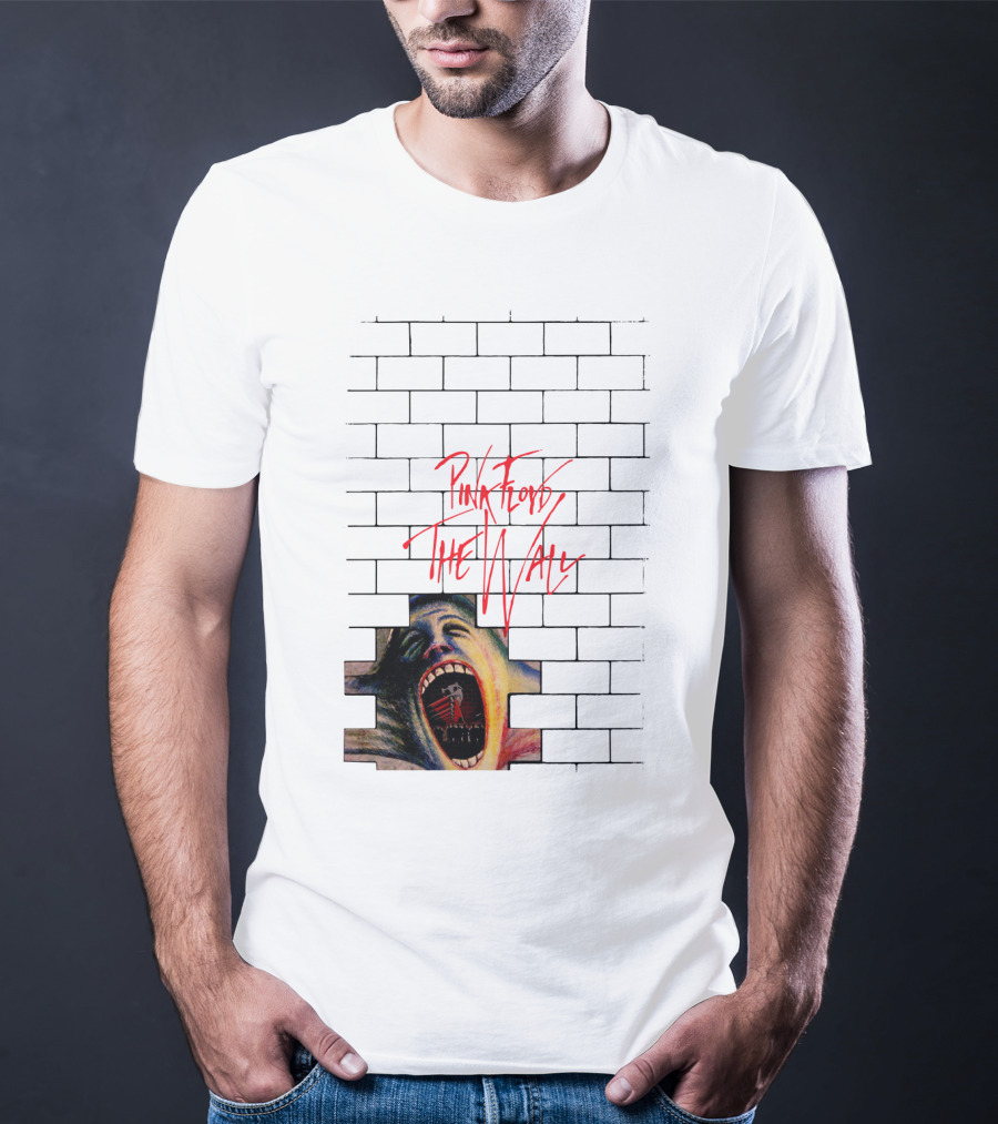 Pink Floyd The Wall Scream Art On Brick T-Shirt