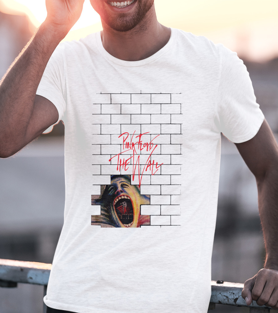 Pink Floyd The Wall Scream Art On Brick T-Shirt