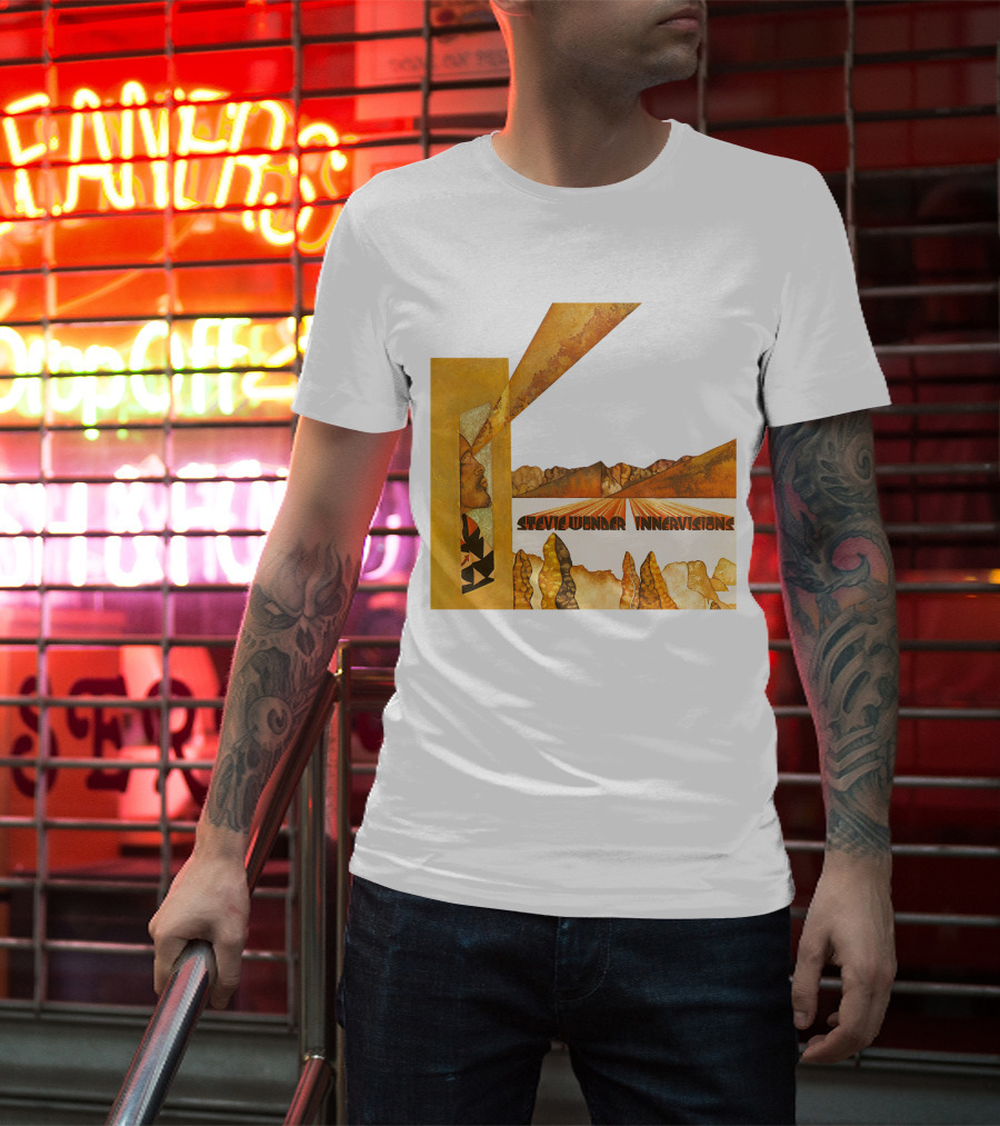 Stevie Wonder Innervisions Album Art Landscape Motif T-Shirt
