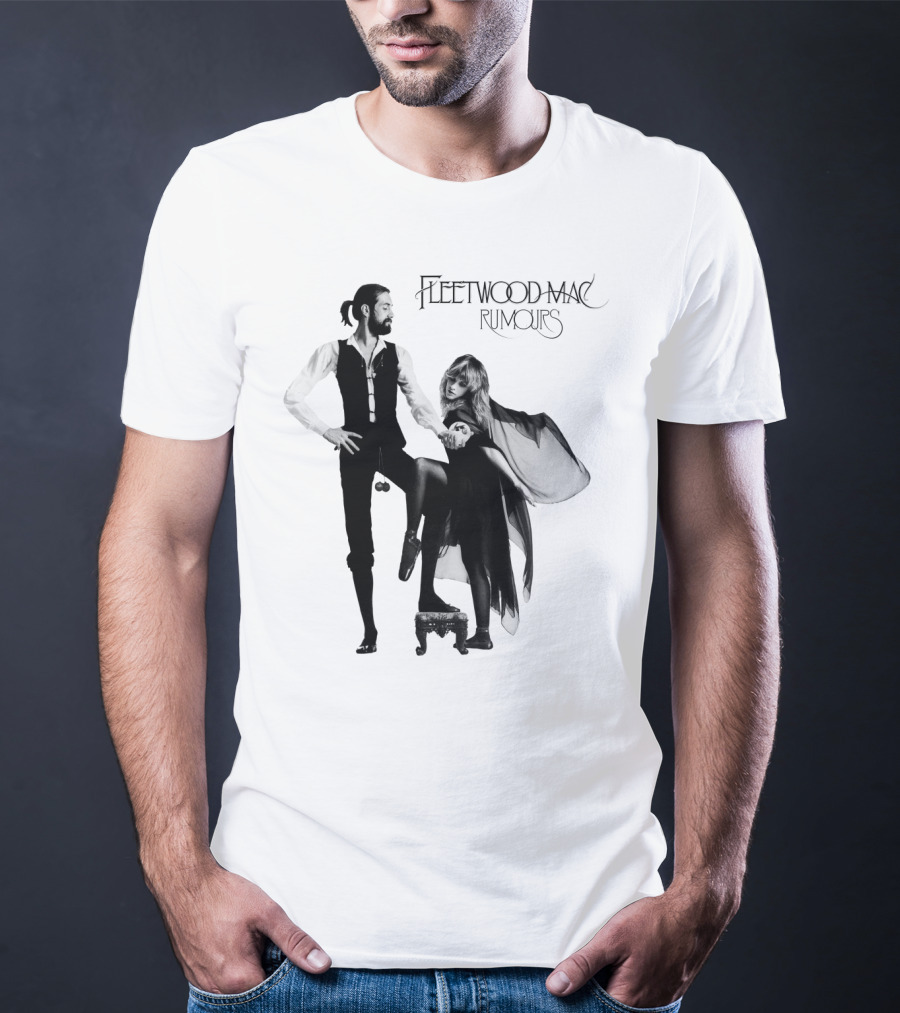 FLEETWOOD MAC RUMOURS Iconic Album Cover Black And White Nostalgia T-Shirt