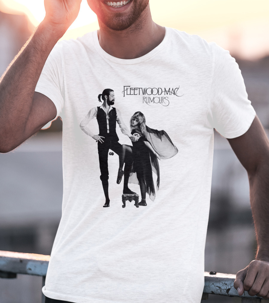FLEETWOOD MAC RUMOURS Iconic Album Cover Black And White Nostalgia T-Shirt