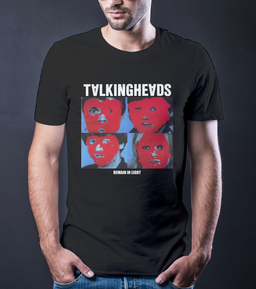 Talking Heads Remain In Light Pixelated Faces Album Cover T-Shirt