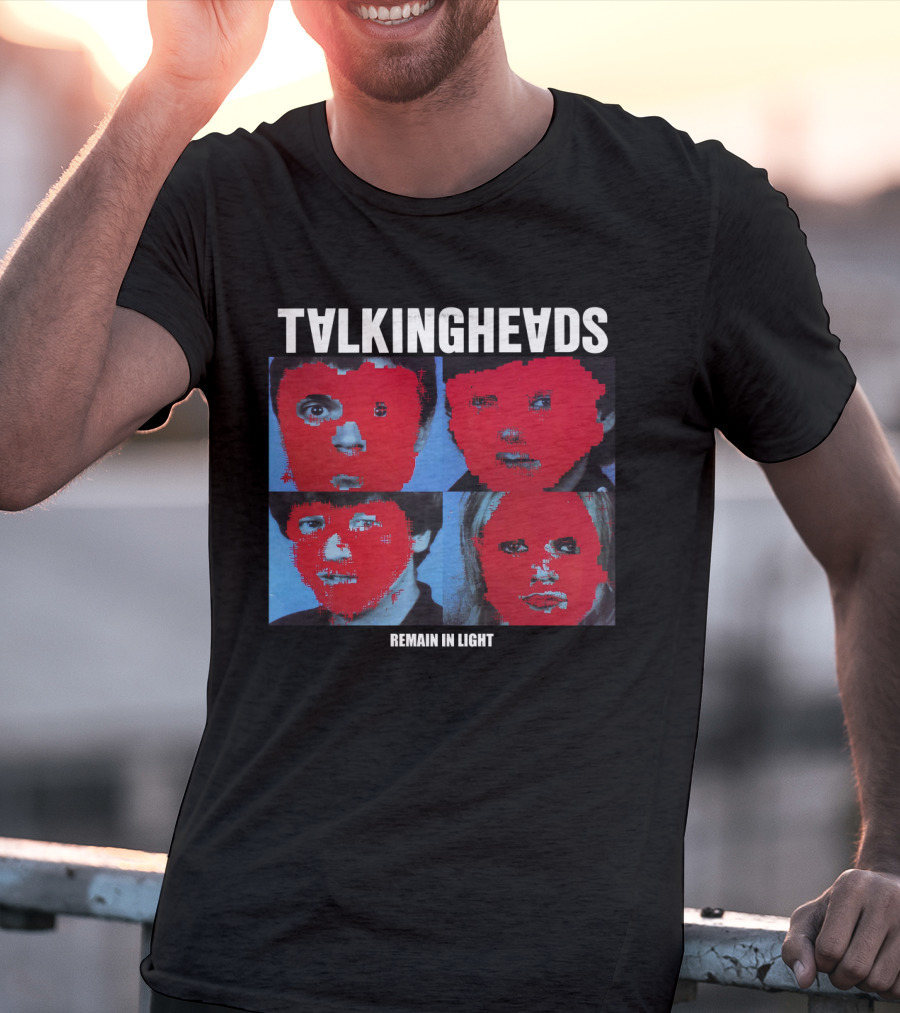 Talking Heads Remain In Light Pixelated Faces Album Cover T-Shirt