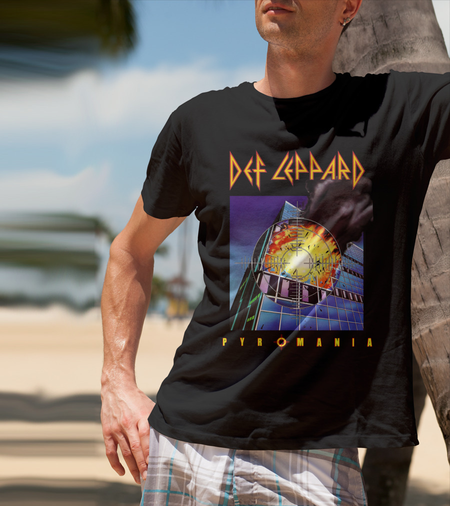 Def Leppard Pyromania Album Art Explosion Building Iconic T-Shirt