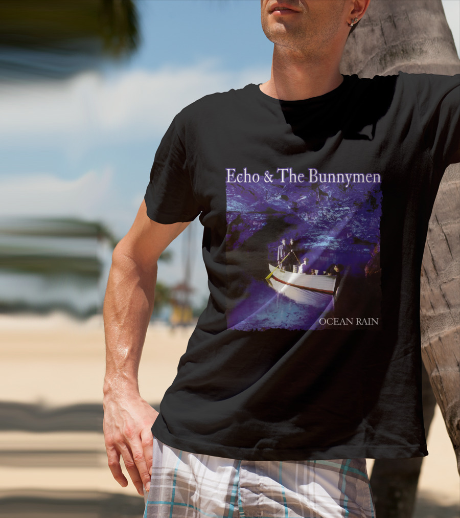 Echo And The Bunnymen Ocean Rain Blue Cave Boat Scene T-Shirt