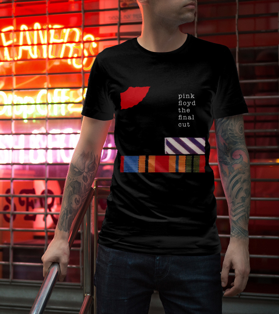 Pink Floyd The Final Cut Album Art With Military Ribbon And Black T-Shirt