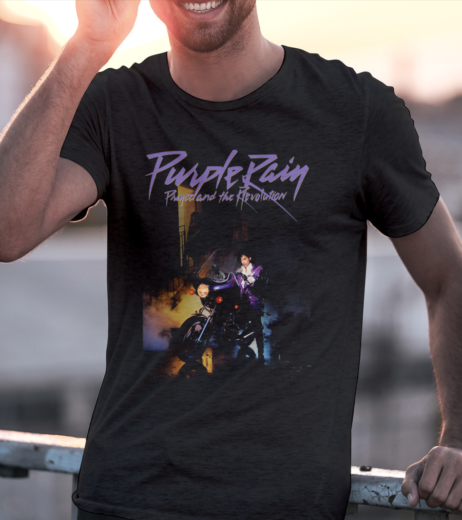 Purple Rain Prince And The Revolution Motorcycle Scene T-Shirt