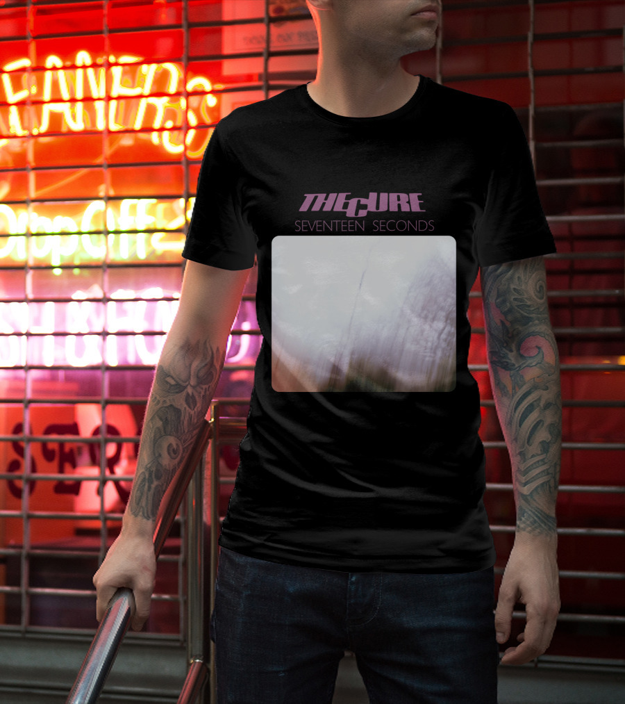 The Cure Seventeen Seconds Blurred Trees Album Cover T-Shirt