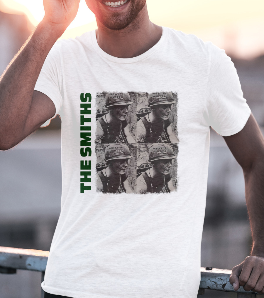 The Smiths Meat Is Murder Album Cover Four Panel Black And White Photographic T-Shirt