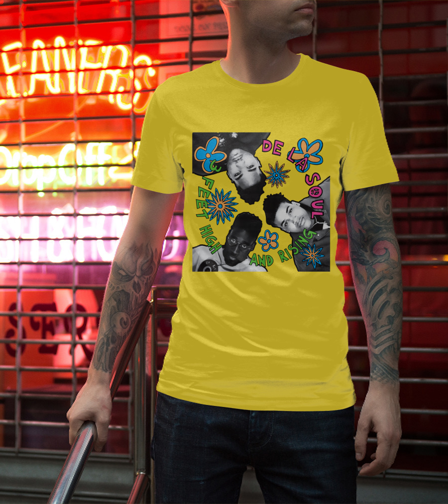 De La Soul 3 Feet High And Rising Psychedelic Flower T-Shirt