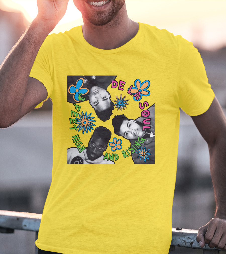 De La Soul 3 Feet High And Rising Psychedelic Flower T-Shirt