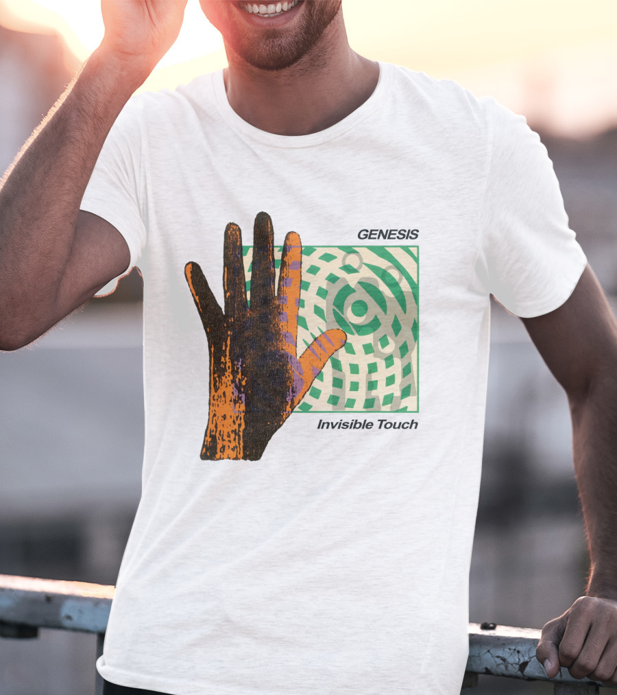 Genesis Invisible Touch Album Cover Art Hand Green T-Shirt