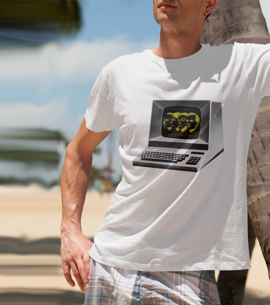 Kraftwerk Computer World Faces On Retro Monitor T-Shirt