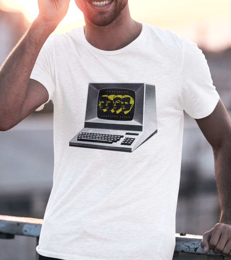 Kraftwerk Computer World Faces On Retro Monitor T-Shirt