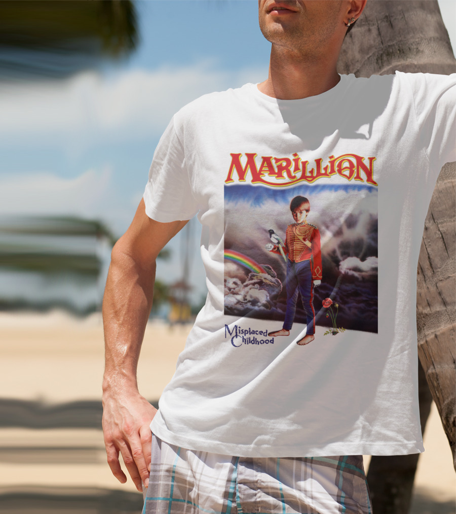 Marillion Misplaced Childhood Rainbow Cloudy Sky Soldier Boy T-Shirt