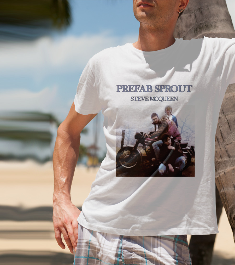 Prefab Sprout Steve McQueen Motorcycle Group Image T-Shirt