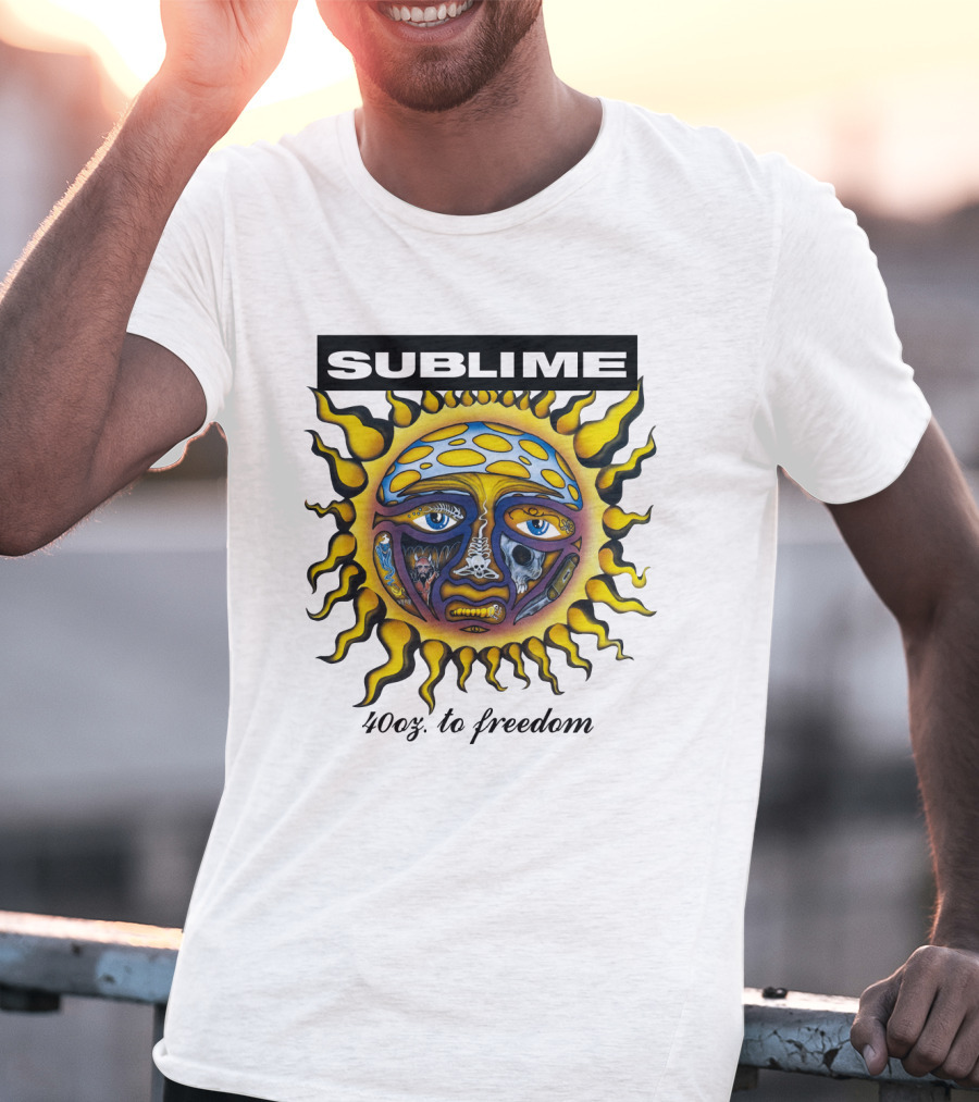 Sublime 40 Oz To Freedom Sun Face T-Shirt