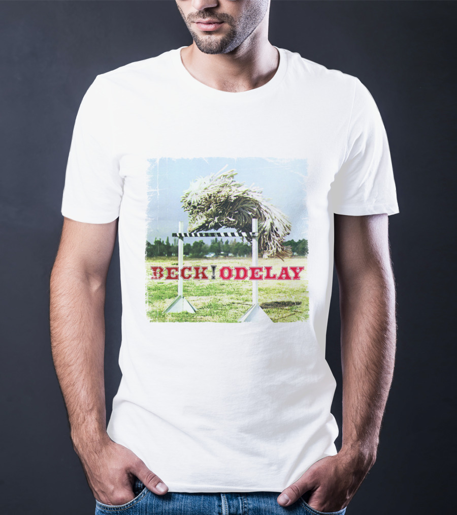 Beck Odelay Album Cover Dog Jumping Hurdle T-Shirt