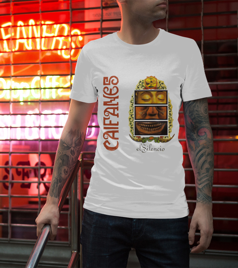 Caifanes El Silencio Aztec-Inspired Face Art In Yellow And Brown T-Shirt