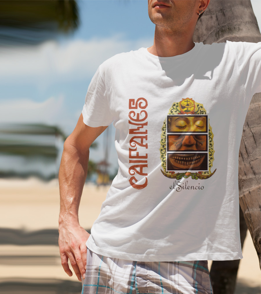 Caifanes El Silencio Aztec-Inspired Face Art In Yellow And Brown T-Shirt