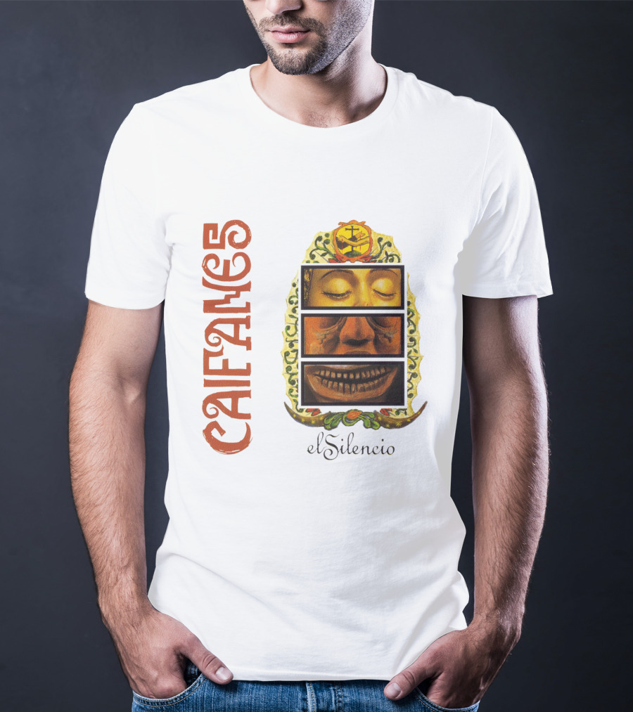 Caifanes El Silencio Aztec-Inspired Face Art In Yellow And Brown T-Shirt