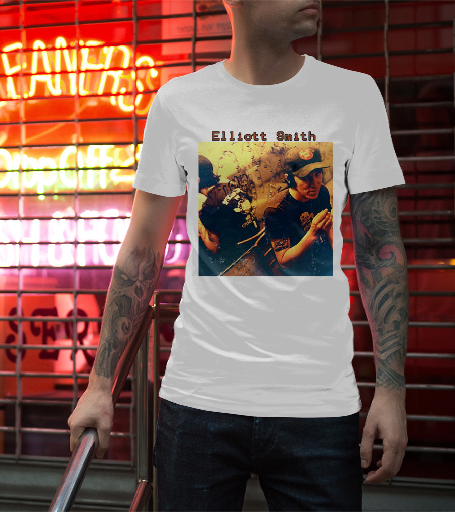Elliott Smith Mirror Reflection Musician Image T-Shirt