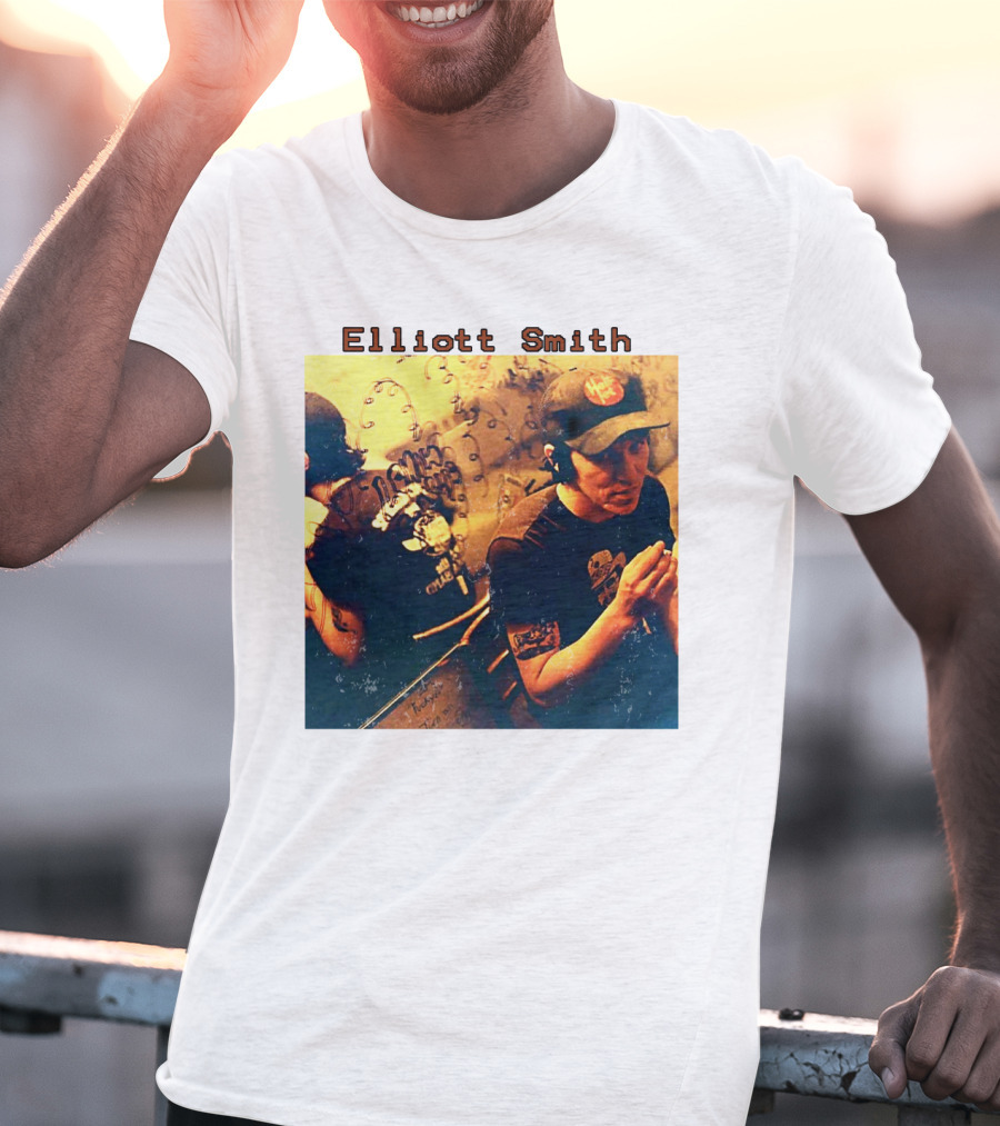 Elliott Smith Mirror Reflection Musician Image T-Shirt