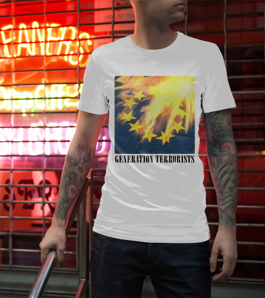Manic Street Preachers Generation Terrorists European Flag Burning T-Shirt