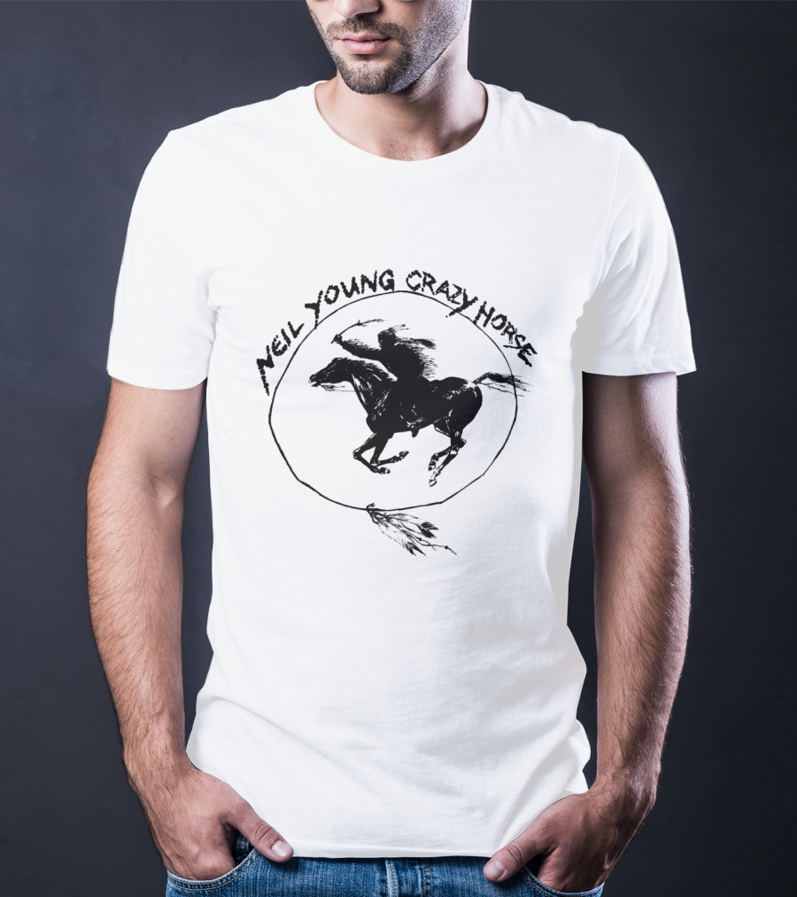 Neil Young Crazy Horse Ragged Glory Black Horse T-Shirt